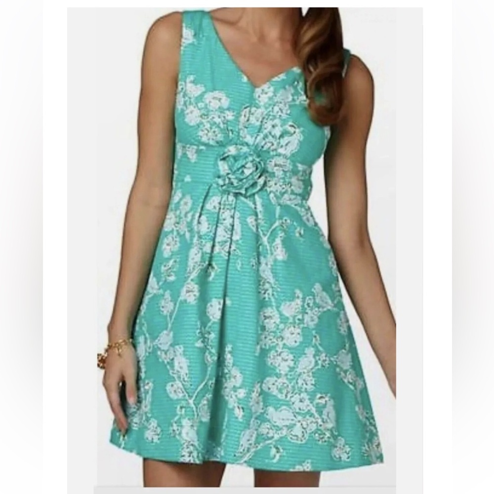 Lilly Pulitzer👗 Green Sleeveless V-Neck A-Line Mini Dress & 🎁